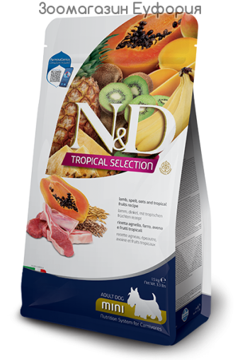 N&D TROPICAL DOG AD MINI с агнешко, спелта, овес и тропически плодове 5кг