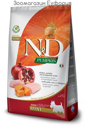 N&D DOG ADULT MINI PUMPKIN с пиле и нар - 7кг