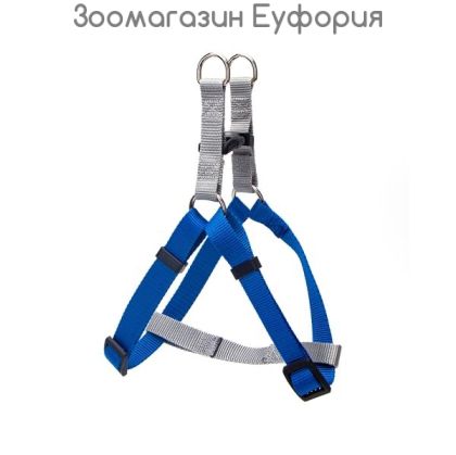 Нагръдник регулируем двуцветна лента - сиво и синьо 1.5/30-50 см