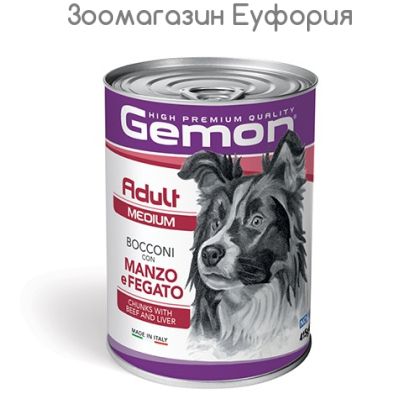 Консерва хапки DOG GEMON Adult 415g - телешко и черен дроб