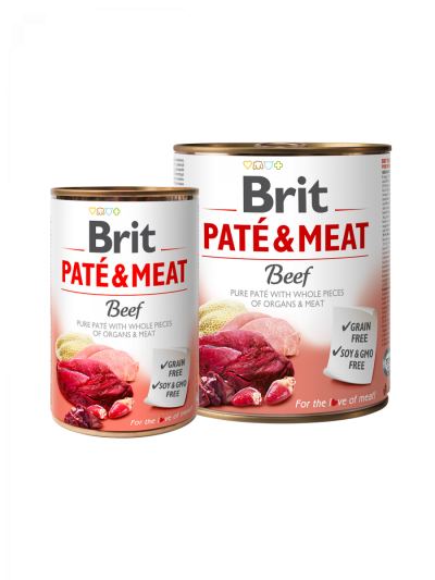 BRIT PATÉ & MEAT - BEEF  400g - консерва пастет хапки с говеждо 