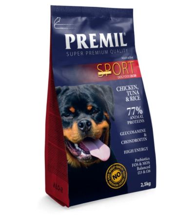 Premil Super Sport 2.5 kg. Super Premium - пълноценна високо енергийна храна с пилешко и патешко месо
